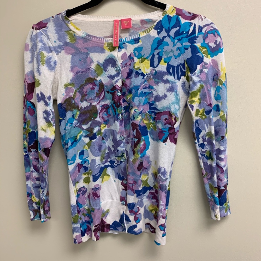 Charlotte tarantola Anthropologie floral cardigan